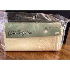 TRENDS ROSELAND LACE SET 4 NAPKINS 17×17 VINTAGE Ivory NEW USA LINENS